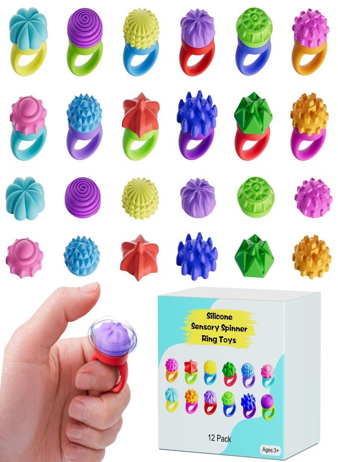 Spkwis Fidget Toys for Kids Teens,12PCS Sensory Spinner Ring Toys for Stress Anxiety Autistic ADHD, Calm Down Travel Airplane Essentials Students Prizes Toys, Stocking Stuffers Gifts for Boys Girls - Image 1